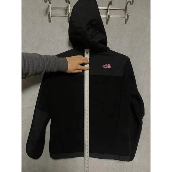 North Face Jacket Women L Black Hooded Denali Fleece Polartec Full Zip Pockets - Picture 5 of 10